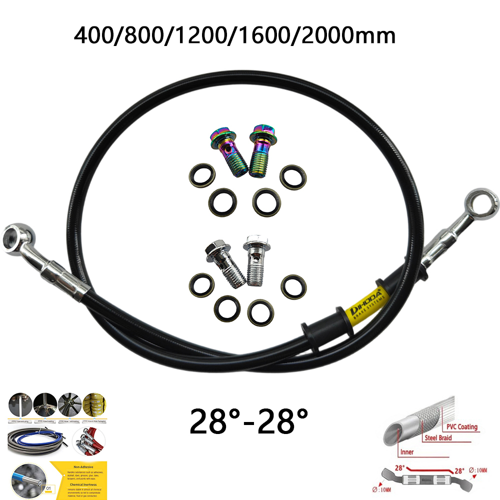 28 ° -28 °   Schwarze geflocht – Motorcycle Brake Cable Bewertung und Preis